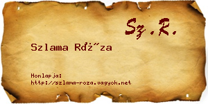 Szlama Róza névjegykártya